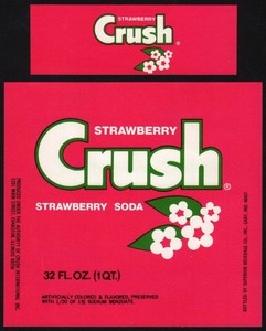 Vintage Soda Pop Bottle Label Strawberry Crush Soda Unused New Old Stock N Mint Ebay