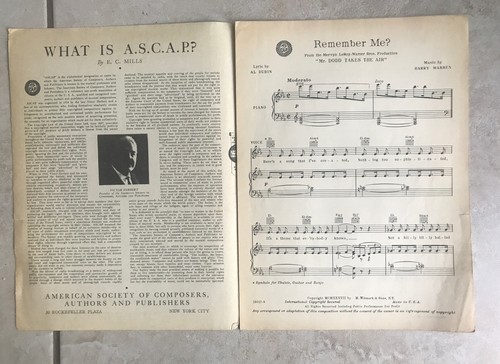 SPARTITI MUSICALI VINTAGE 1937 "RICORDAMI" DI MR. DODD PRENDE L'ARIA KENNY BAKER - Foto 2 di 5