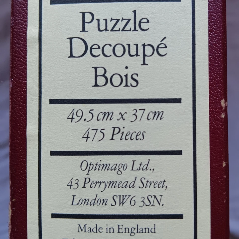 Vintage Wooden Puzzle Optimago Furber Flower Engravings Hand Cut December No.12 - Image 3 of 4