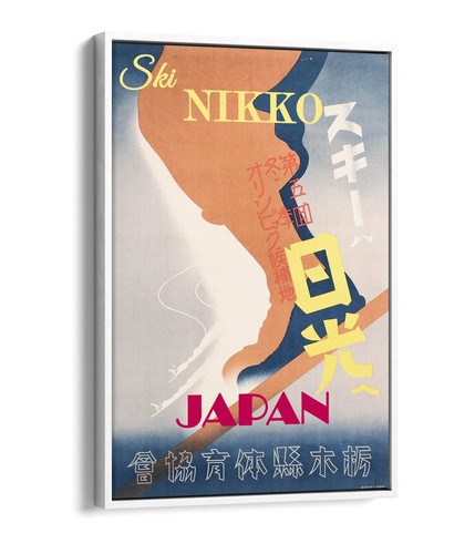 VISIT JAOAN SKI NIKKO TRAVEL POSTER -FLOAT EFFECT FRAMED CANVAS WALL ART PRINT - Picture 8 of 8