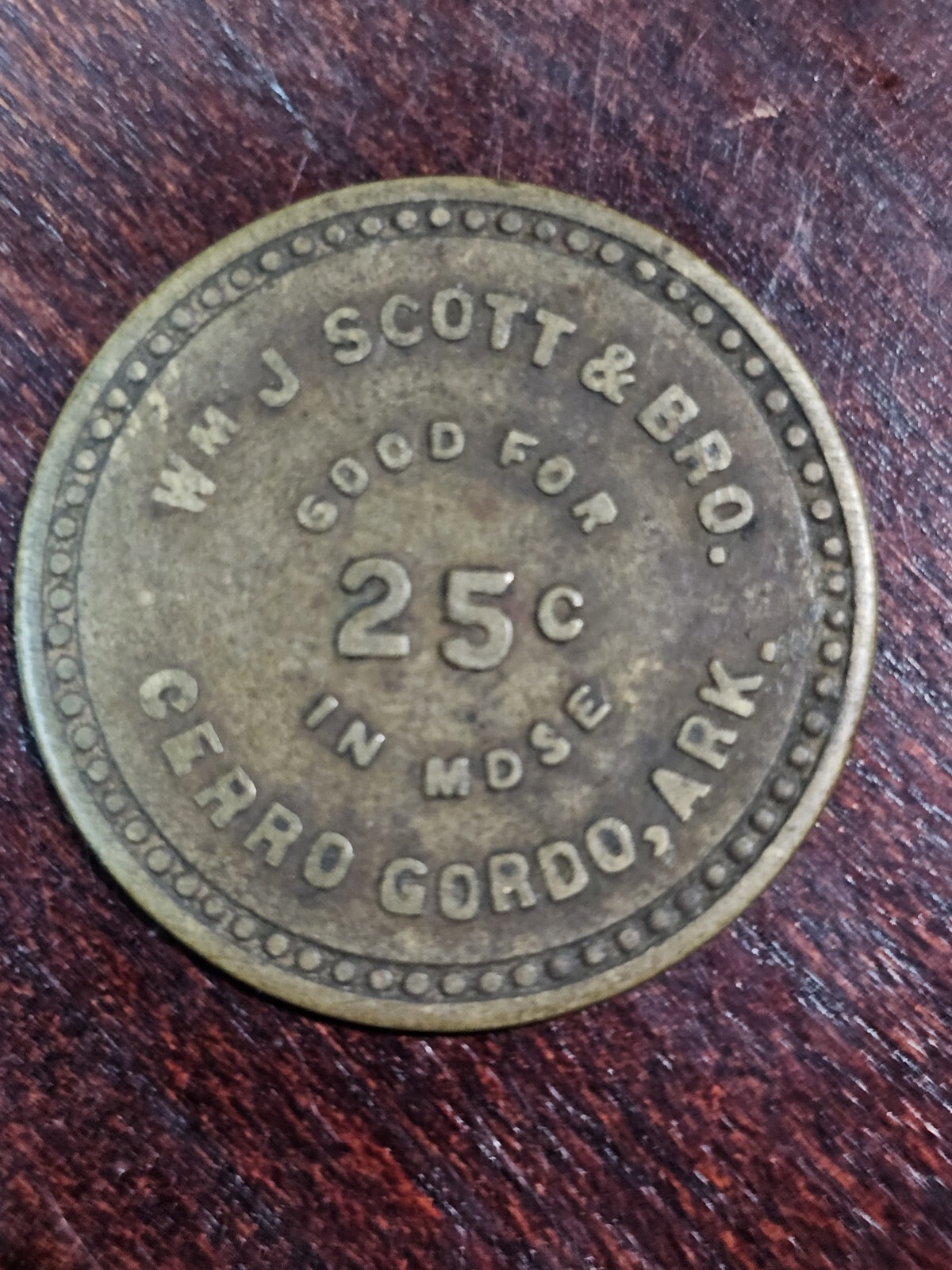 *VERY RARE* Wm. J. Scott And Bros, Cerro Gordo, Arkansas Trade Token eBay