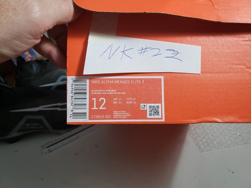 New Nike Alpha Menace Elite 3 Football Size 12 / CT6648 001 Black Hidden laces - Picture 9 of 10