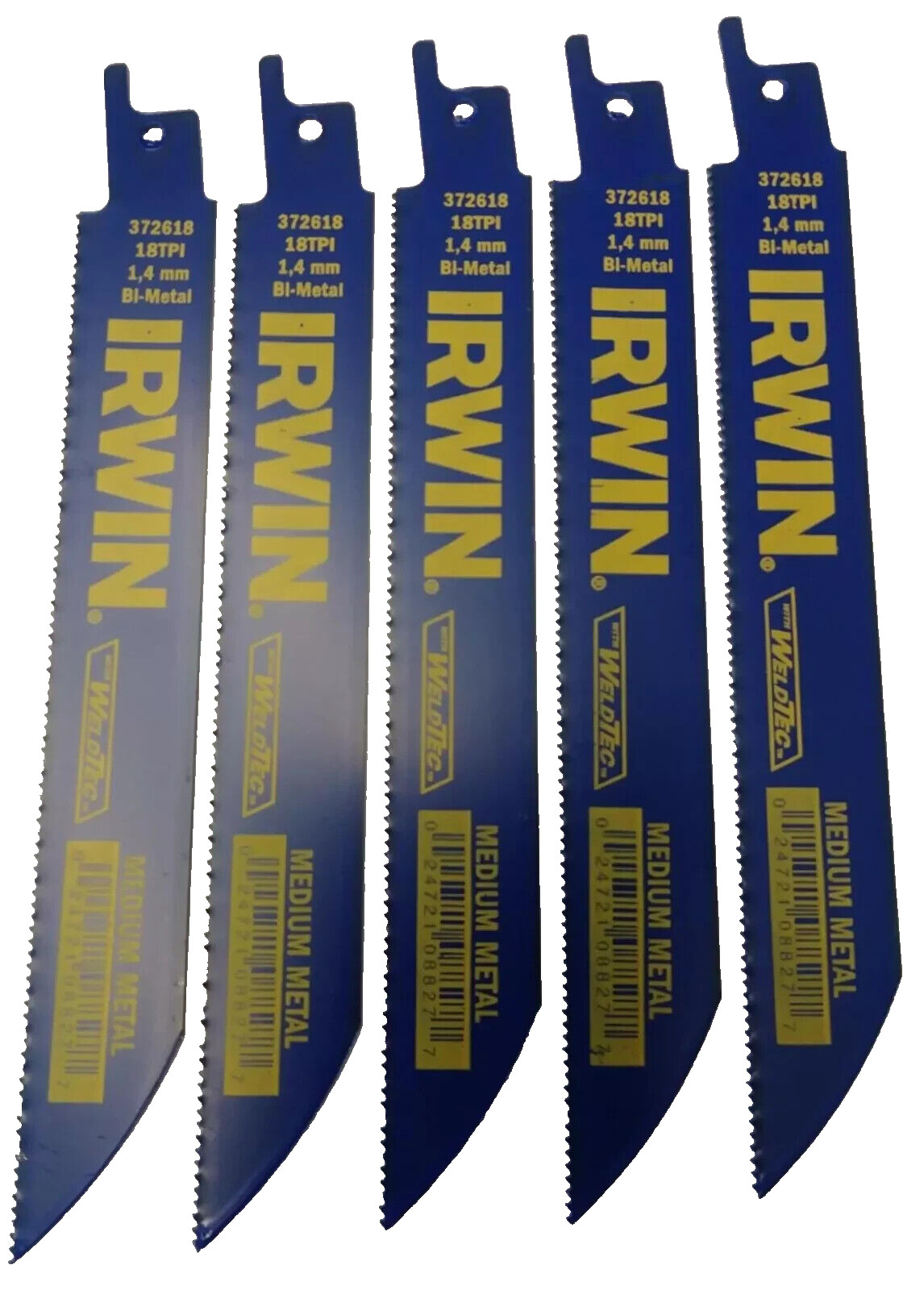 (100) Irwin bLADES 372618 6" x 18 TPI Medium Metal Reciprocating Blade X 100 PC