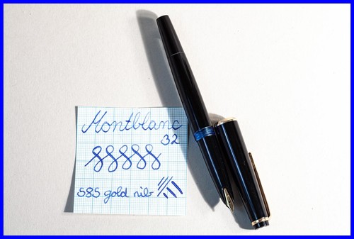 1965er Montblanc N°32 Piston Filler IN Black & Gold With Om 585 Gold Feather - 第 7/7 張圖片