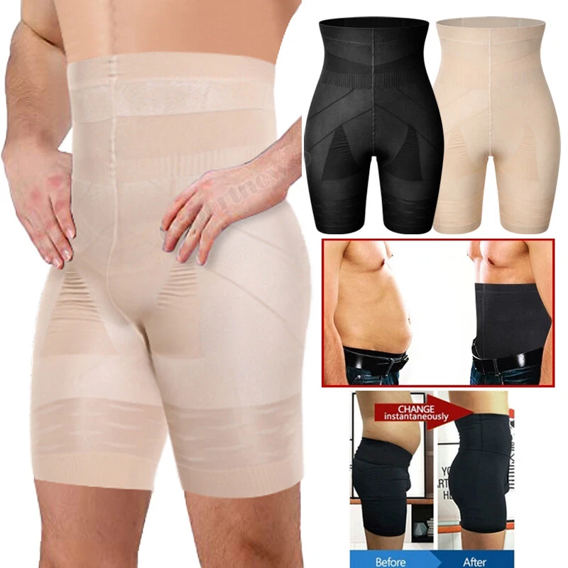 Men's High-Waisted Slimming Compression Shorts for Tummy Control