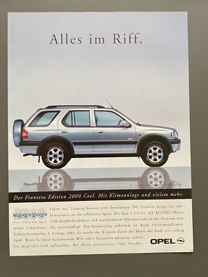 Opel Frontera Edition Cool 4x4 Alles im Riff 2000 Vintage Ad Werbung Reklame