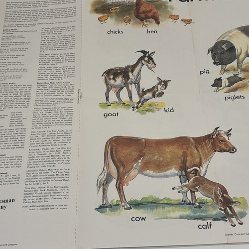 Vintage Fairy Take & Farm Animals 1967 Scott, Foresman & Company Poster! - Picture 8 of 14