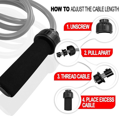Weighted Jump Rope Workout (1LB) - Tangle-Free Ball Bearing Speed Skipping Ro... - Picture 3 of 8