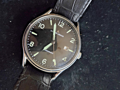 MEN'S WRIST WATCH JACQUES LEMANS AUTOMATIC MODEL 1-1397 W.R.5 ATM DATE