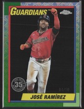 2025 TOPPS CHROME LOGOFRACTOR JOSE RAMIREZ 1990 BASEBALL BLACK REFRACTOR 4/10