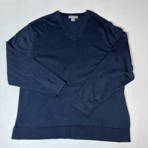 Suéter Daniel Cremieux Signature Para Hombres Supima Algodón Cuello en V 2XL Azul Marino Preppy - Imagen 1 de 4