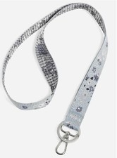 Vera Bradley Wide Lanyard Floating Ditsy Blue Floral Badge Clip Key Ring NIP