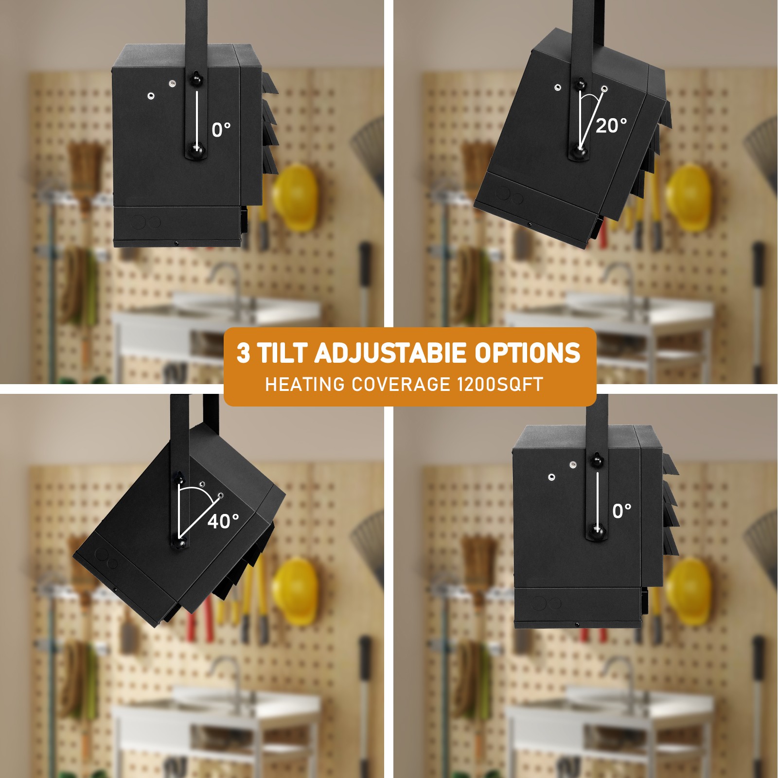 ZOKOP Electric Garage Heater 7500W Ceiling Wall Mounted Space Heater Wifi Remote