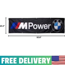Daoops BMW Flag M Power Automotive Repair Racing 2x8ft Banner