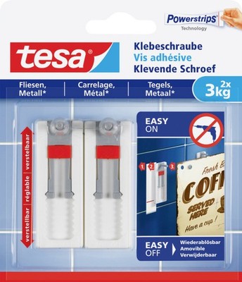 tesa Klebeschraube Traglast 3 kg, 2 Stück  Klebeschraube