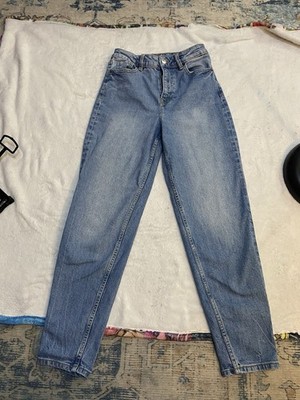 Divided by H&M Women's Blue Light Wash Denim Jeans Solid 5-Pocket Button Zip