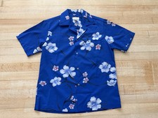 Vintage Tropical Floral Aloha Polyester Shirt Made in Hawaii Size Small