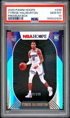 2020 PANINI HOOPS 238 TYRESE HALIBURTON PREMIUM BOX PSA 10 /199