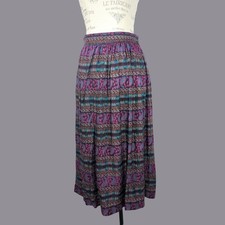 Vintage Purple Midi Small Paisley Prophecy Skirt