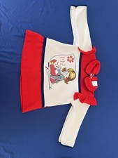 Vintage 1970s Toddler Girls Polyester Dress 2T Red White Blue Made In USA