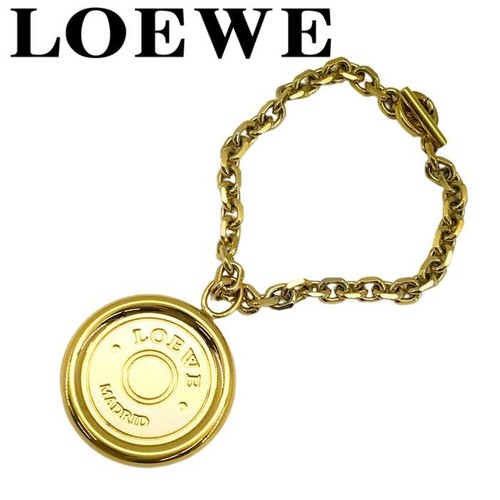 Used LOEWE Key Holder Bag Charm  New Coin Medal Gold Men s Women s Brand r lo k