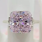 5Ct Asscher Cut Lab Created Pink Sapphire Engagement Ring 14k White Gold Plated