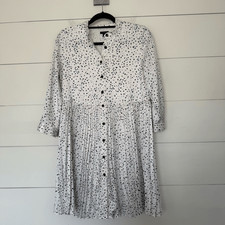 Ann Taylor Women’s 8P White Speckled Polka Dot Dress