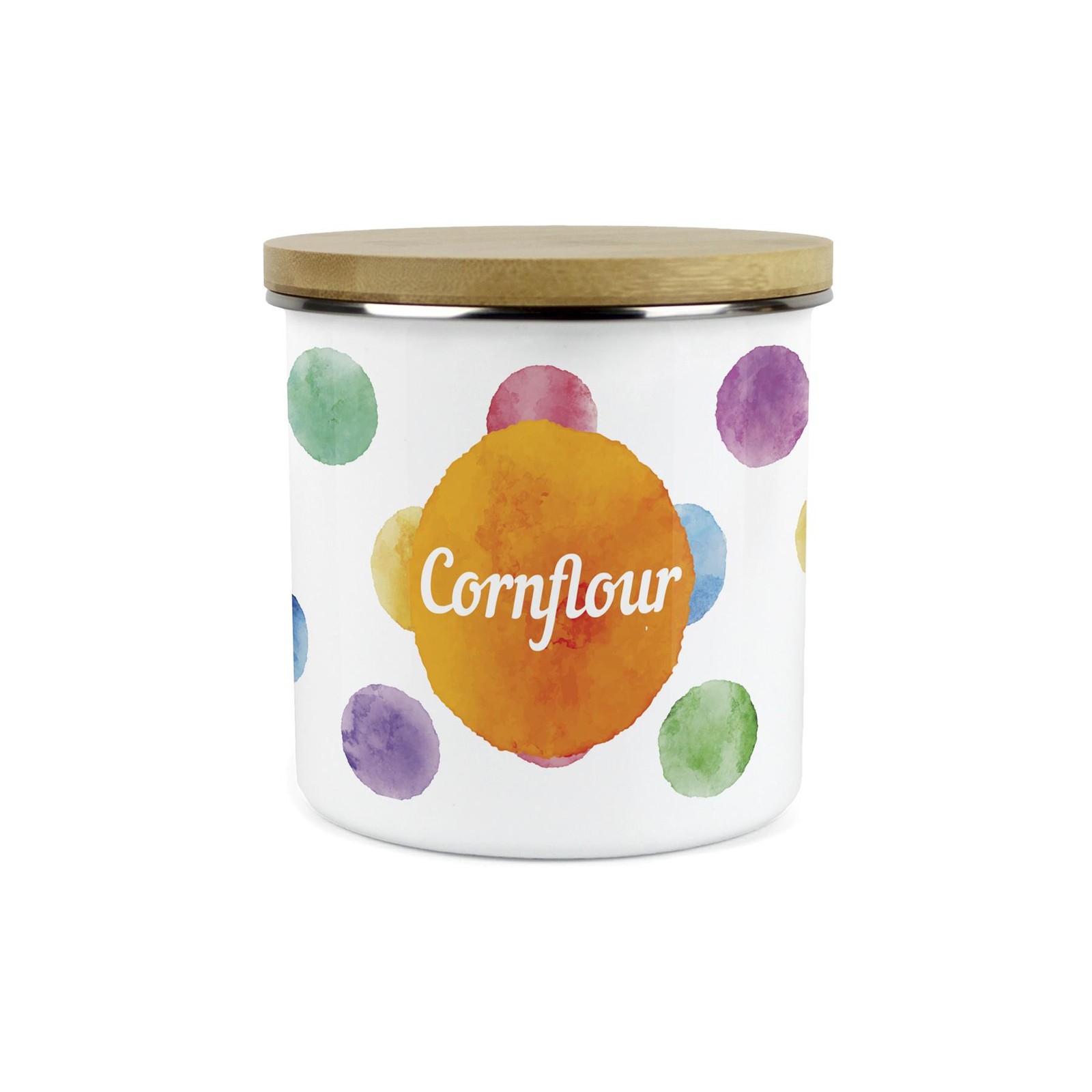 Polka Dots Cornflour Storage Canister - Multicoloured Kitchen Container Gifts