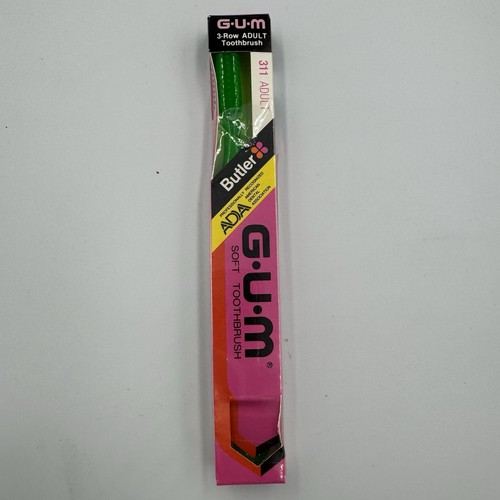 Butler GUM 311 Green 3 Row Toothbrush Soft Bristle Velvet Tip - Picture 2 of 3