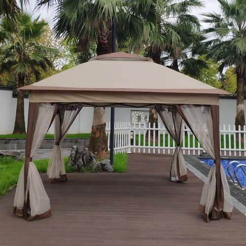 Outdoor 11x11Ft Pop Up Pavillon Überdachung mit abnehmbarem Reißverschluss Netz für Terrasse - Bild 36 von 48