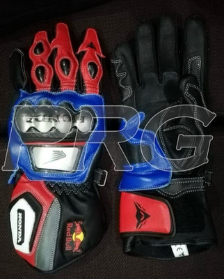 Honda Red Bull Motorcycle Racing Leather Gloves   Premium Rider Fit Biker Gear