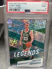 2024-25 Panini Revolution - Legends Larry Bird #159 Teal Scope /35 PSA 9
