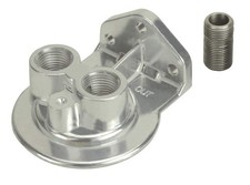 Derale Oil Filter Mount, Ports Up, 1/2 in NPT Female Ports, 3/4-16 in Center ...