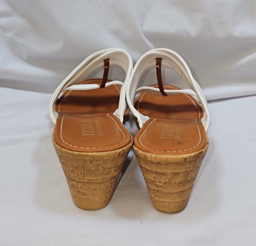 Italienische Schuhmacher Damen-Sandalen Kork Keilabsatz weiß Größe 9,5 - Bild 3 von 9