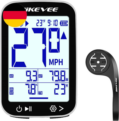 GPS Fahrradcomputer Kabellos Wasserdicht 2.4 Zoll FSTN Display IPX7 28H Akkulauf