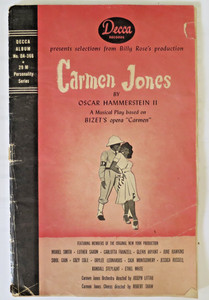 1944 RARE DECCA RECORDS "CARMEN JONES" ALBUM BOOKLET NO. DA-366