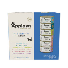 Applaws Wet Cat Food Fish Selection in Broth Variety Pack 36 Count Natural
