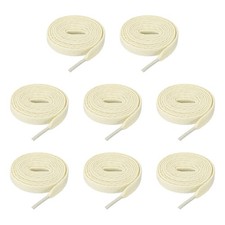 4 Pairs Flat Shoe Laces 5/16" x 100" Polyester Sneaker Shoestring, Beige