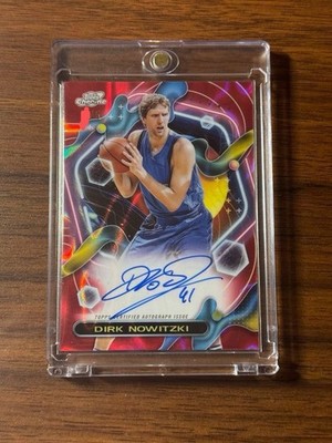 2023 Topps Cosmic Chrome Dirk Nowitzki Auto Red /5 SP Mavericks Basketball Card