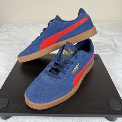 PUMA Club II Suede Sneakers Shoes Men's 9.5 Blue Red Gum 397444-21 NWOB