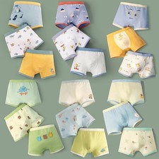 3PCS Little Big Boys' Antibacterial Underwear Combed Cotton Toddler Boxer Briefs