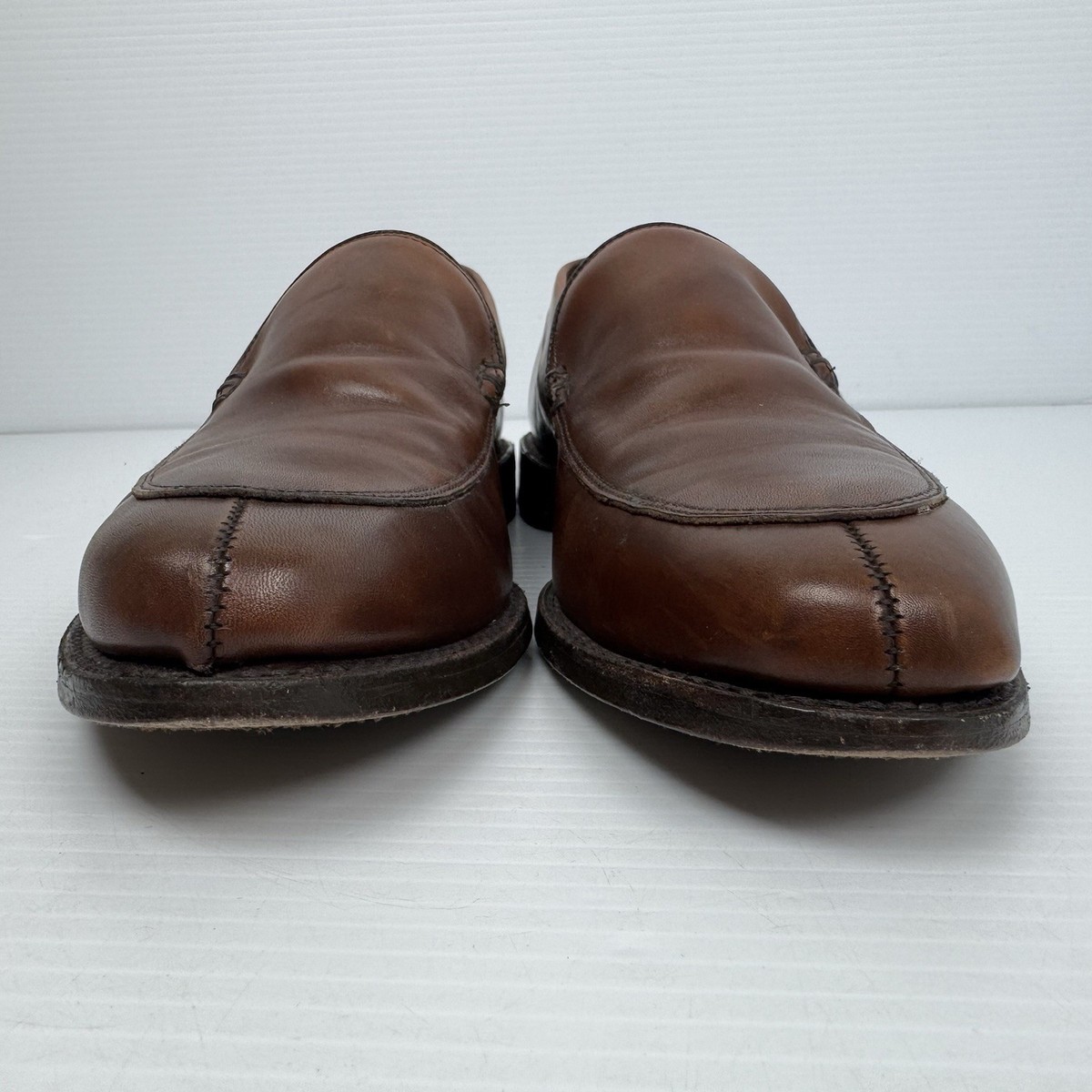 Allen Edmonds Mens Brown Loafers Shoes Steen Leather Slip On 