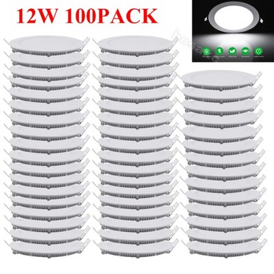 100PCS 6Inch LED Ceiling Lights Ultra-Thin Recessed Retrofits Kit 6000K Daylight