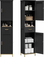 Homhedy 67" H Bathroom Storage Cabinet, Tall Storage Cabinet with Adjustable She