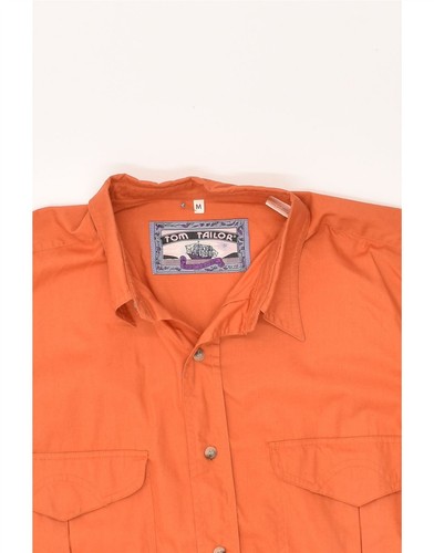 TOM TAILOR Mens Shirt Medium Orange Cotton UH02 - Picture 3 of 3