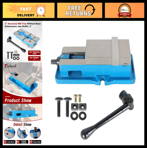 3" Precision Mill Vise for Milling, Shaping & Drilling Machines - No Base - 第 1/8 張圖片