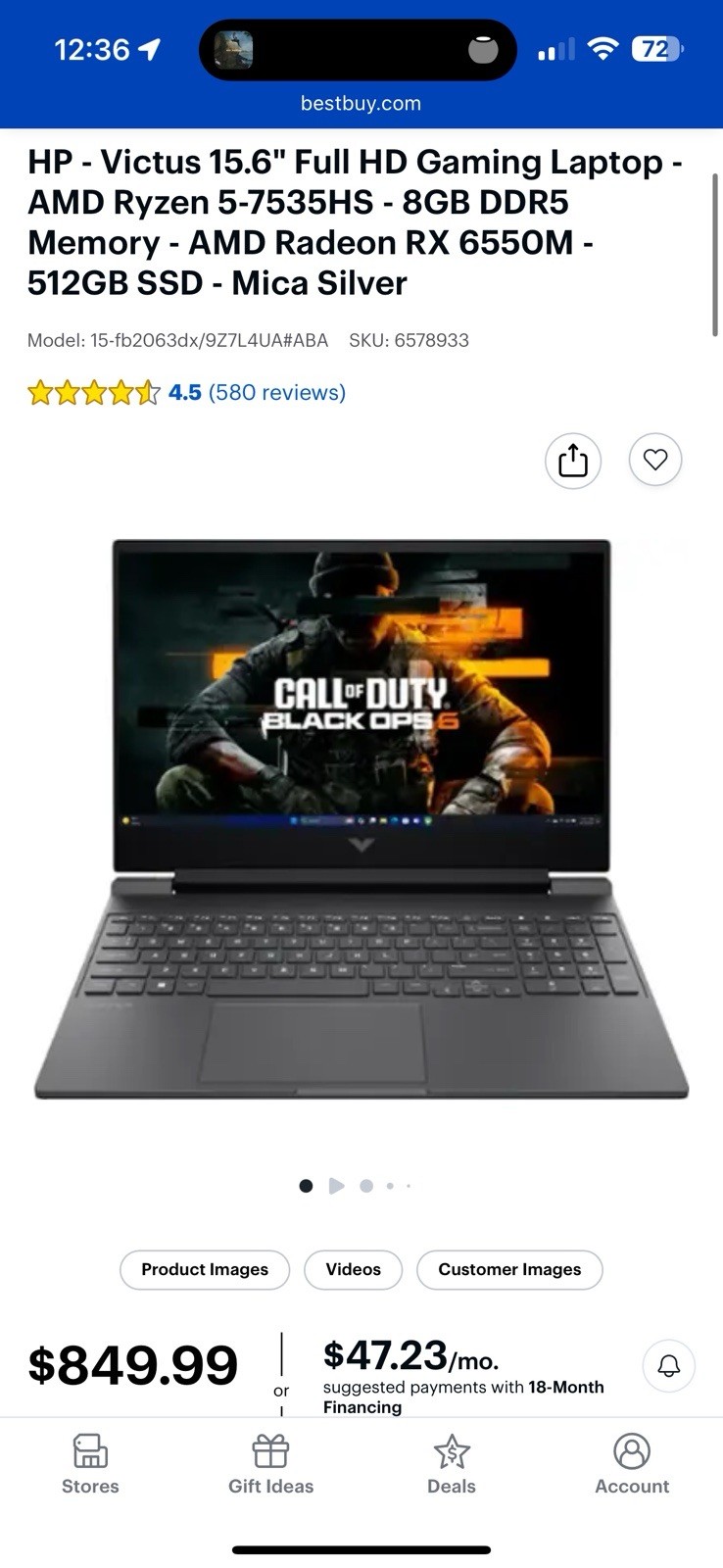 HP Victus 15.6" Gaming Laptop