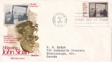 STAMP US SCOTT 1433 "John Sloan" 8 CENT 1971 FDC - B
