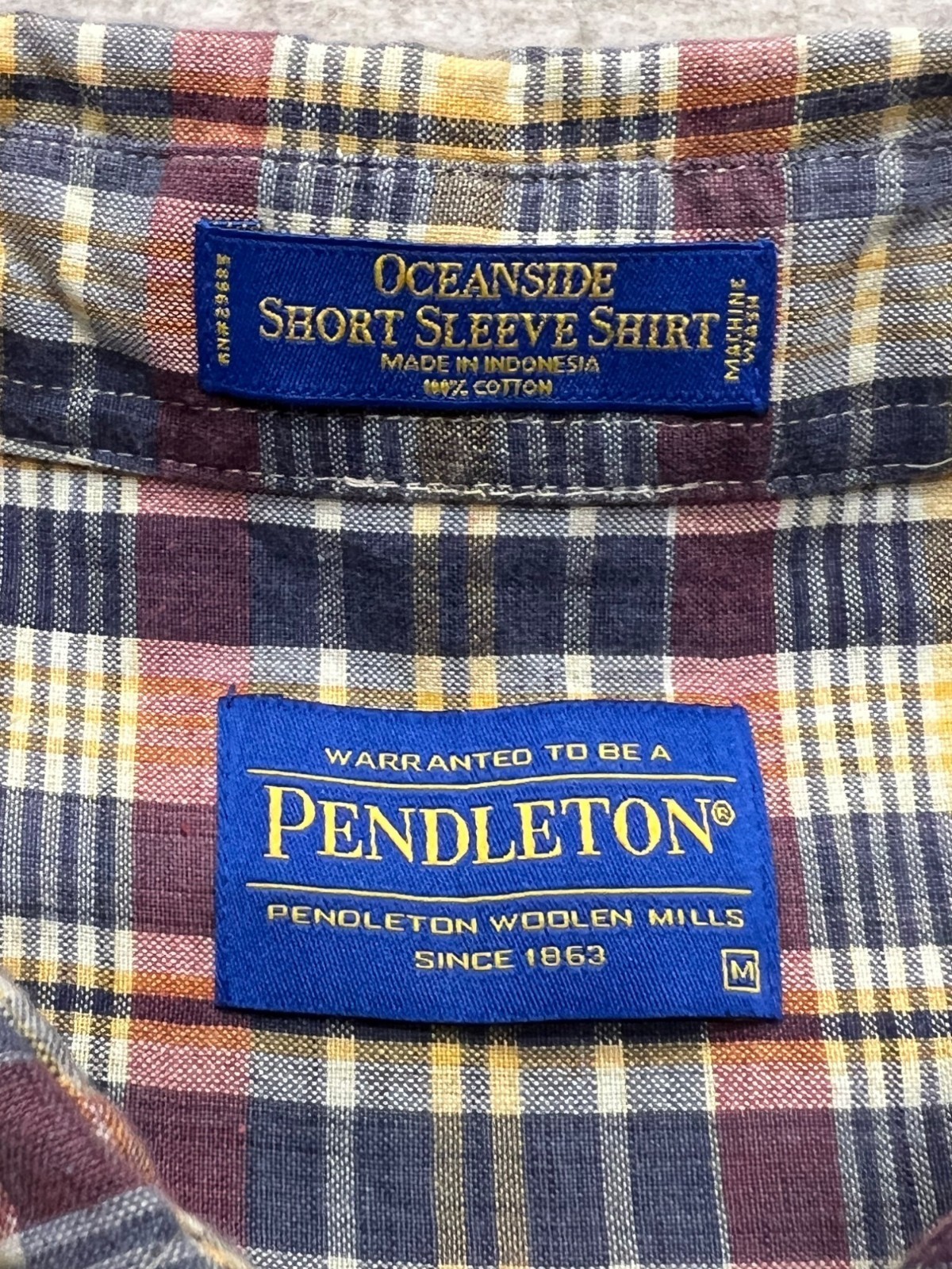 Pendleton Plaid Oceanside Button Down Shirt Yello… - image 4
