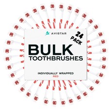 Bulk Toothbrushes Pack - 24 Individually Wrapped Toothbrushes Bulk for Travel...